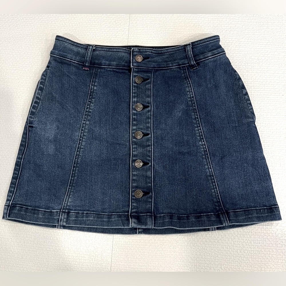 Idyllwind Dark Blue Denim Button-Front Mini Skirt